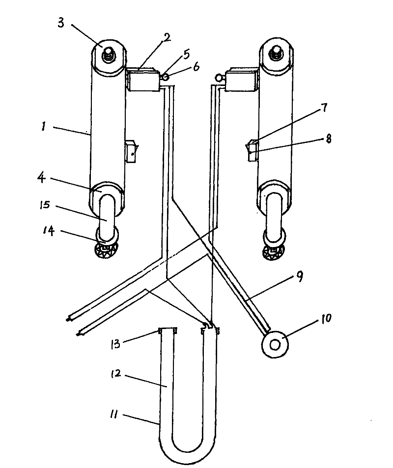 Automatic anti-rollover safety device of two-wheeled motorcycle