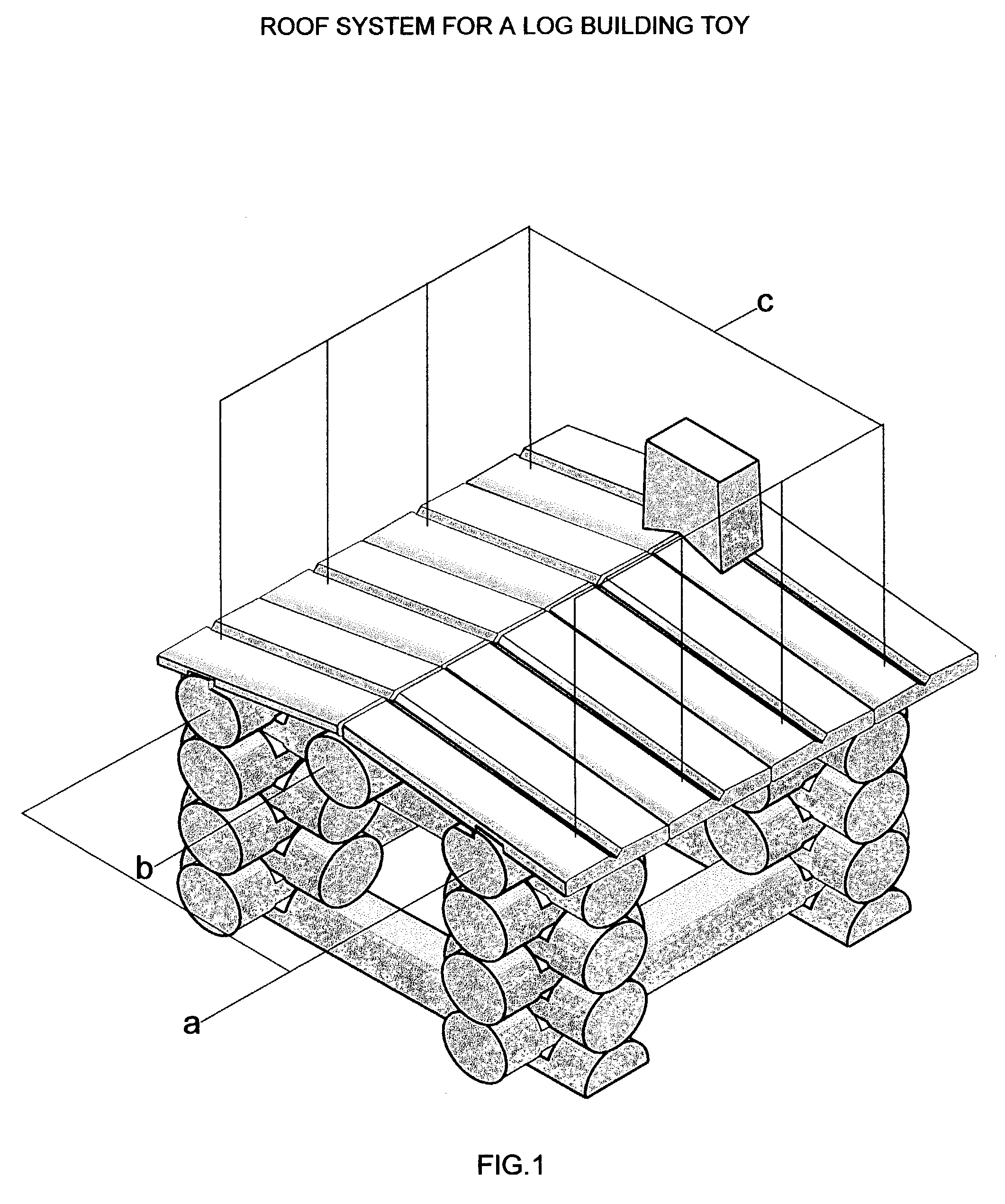 Roof system for a log building toy