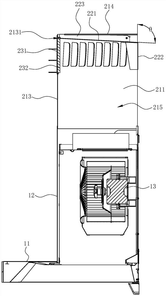 An air outlet device and an internal circulation range hood using the air outlet device