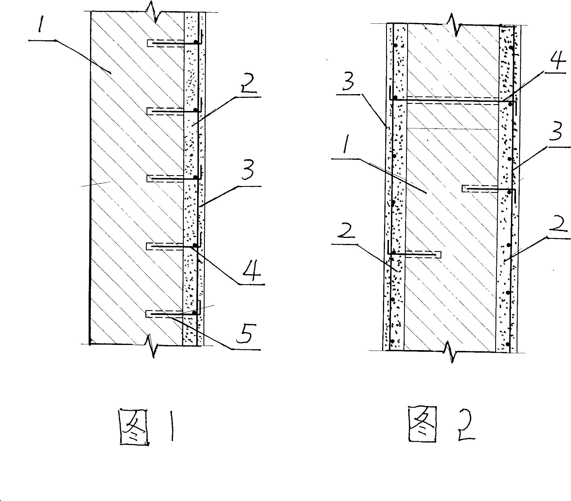 Construction method for reinforcing steel-bar net mortar thin layer