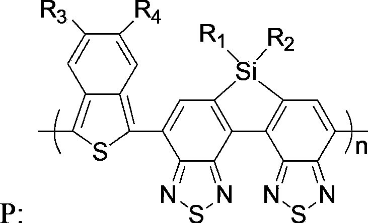 Benzothiophene-silole-di(diazosulfide)-containing copolymer as well as preparation and application thereof