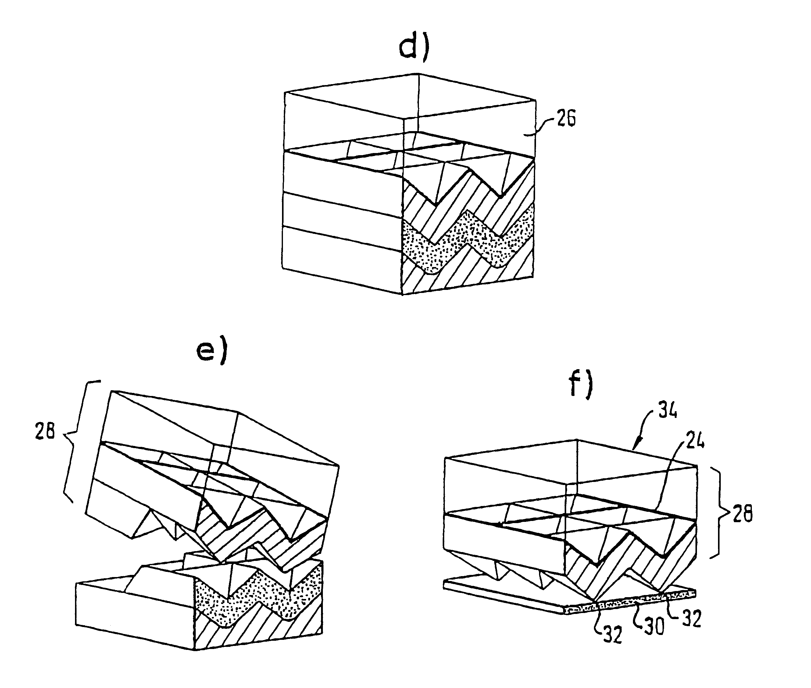 Method for producing layered structures on a substrate, substrate and semiconductor components produced according to said method
