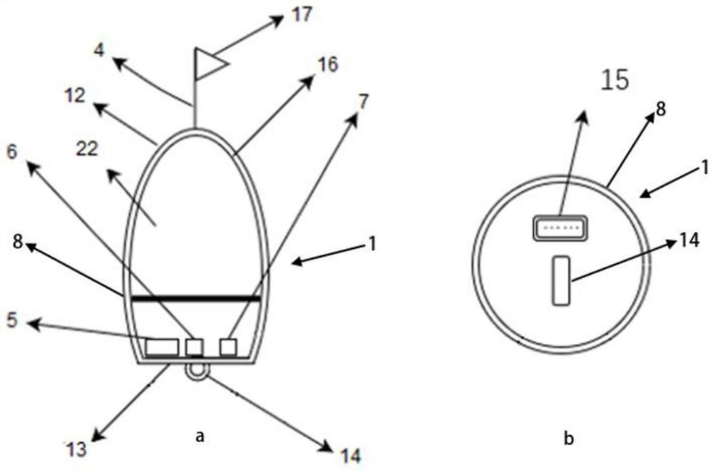 A device and method for underwater data wireless return transmission based on buoy and SD card temporary storage