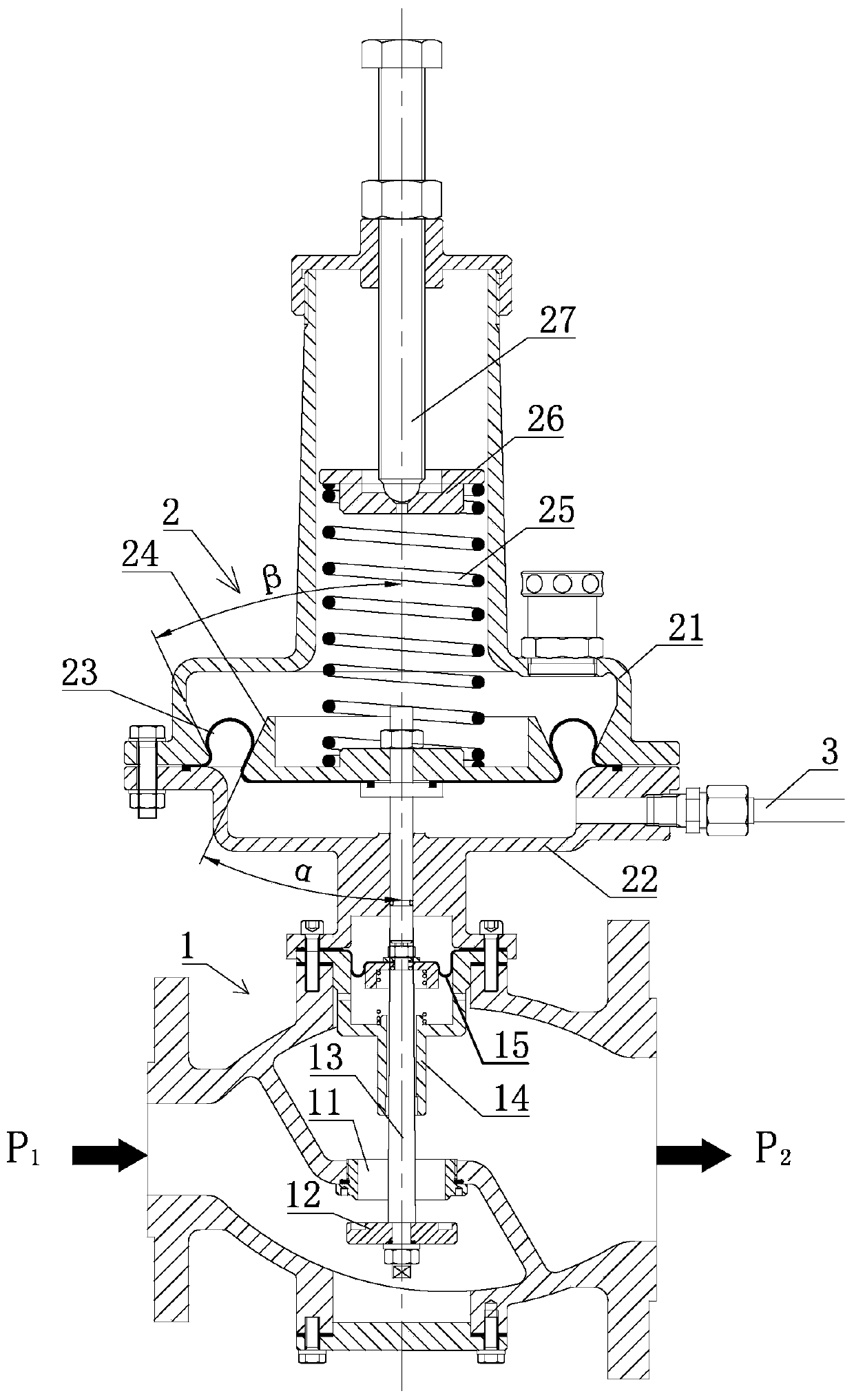 Direct-acting type pressure regulator for compensating for spring effect