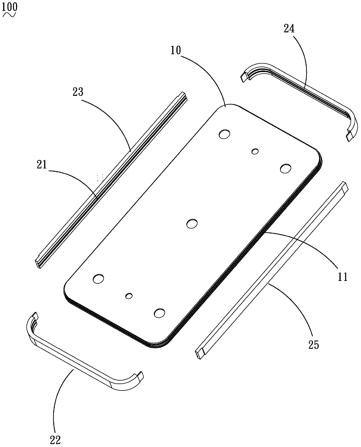 Titanium aluminum riveted metal middle frame and electronics