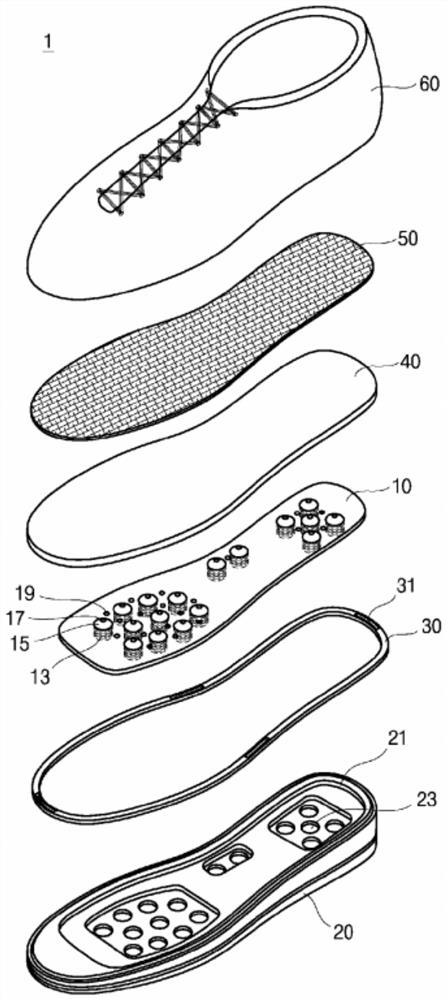 Customized shoe for preventing diabetes, preventing diabetic foot due to complications of diabetes, and alleviating pain from diabetic necrotic ulceration