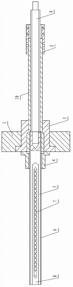 Drawing forming device for deep-hole key slot with symmetric double surfaces