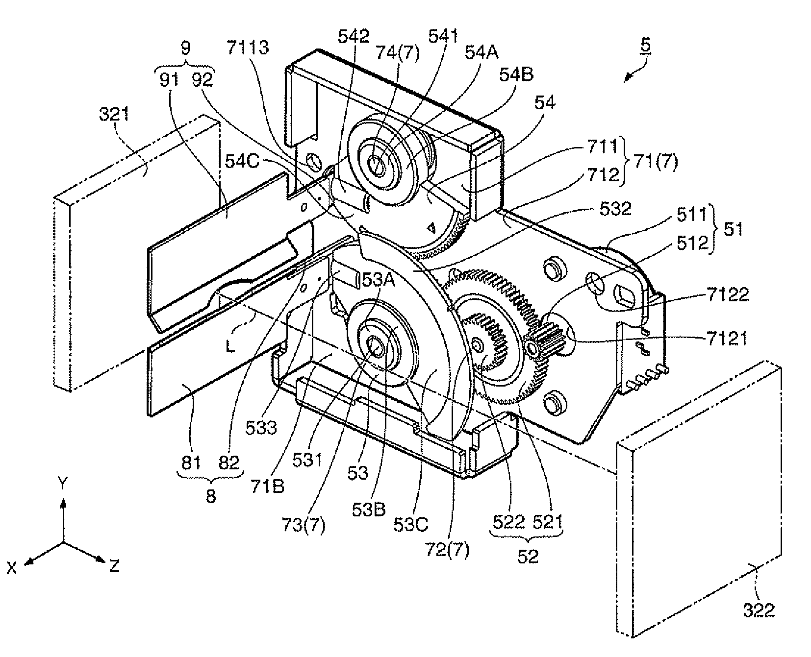 Projector with light-shielding member and holding member having varied coefficient of thermal conductivity