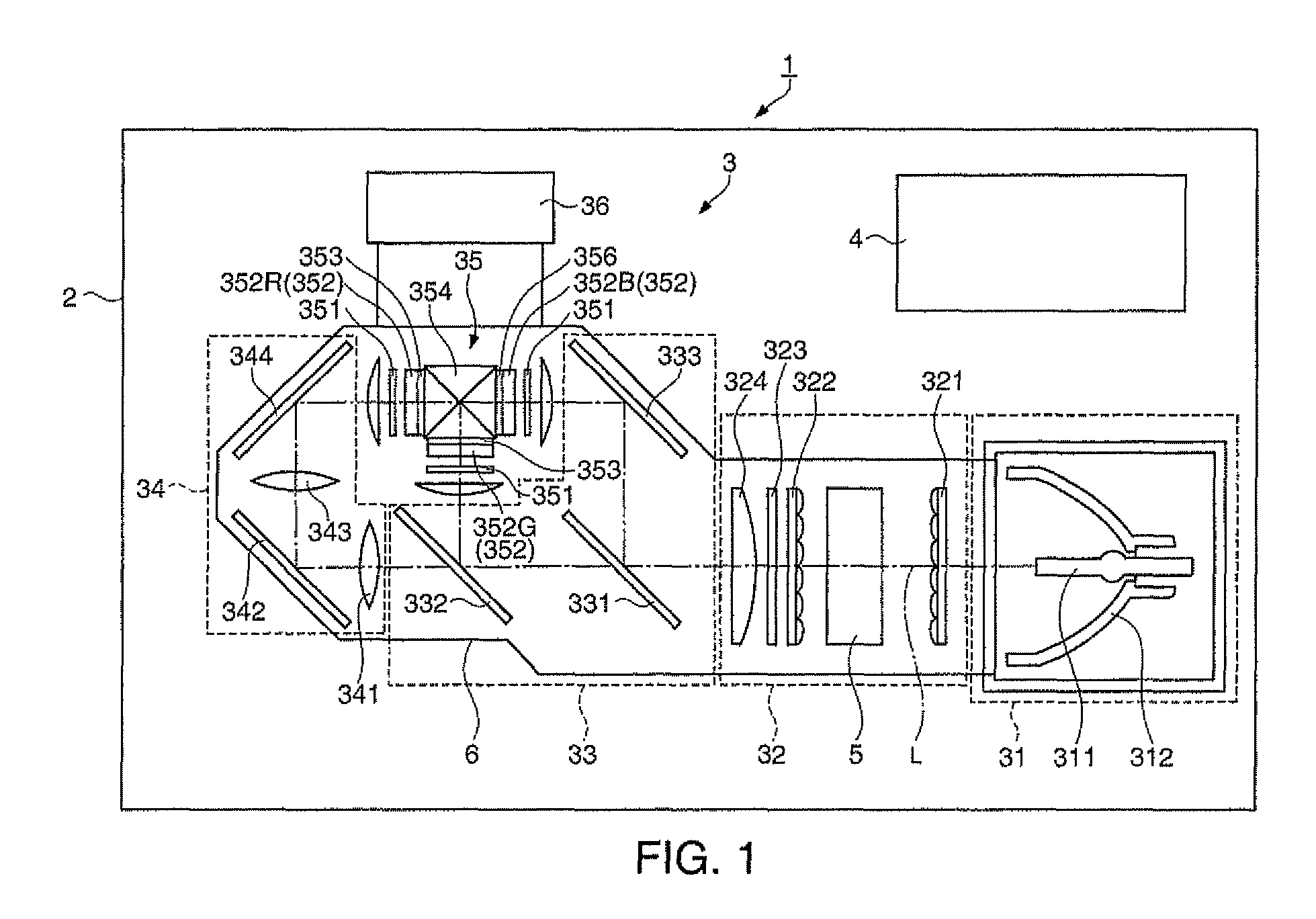 Projector with light-shielding member and holding member having varied coefficient of thermal conductivity