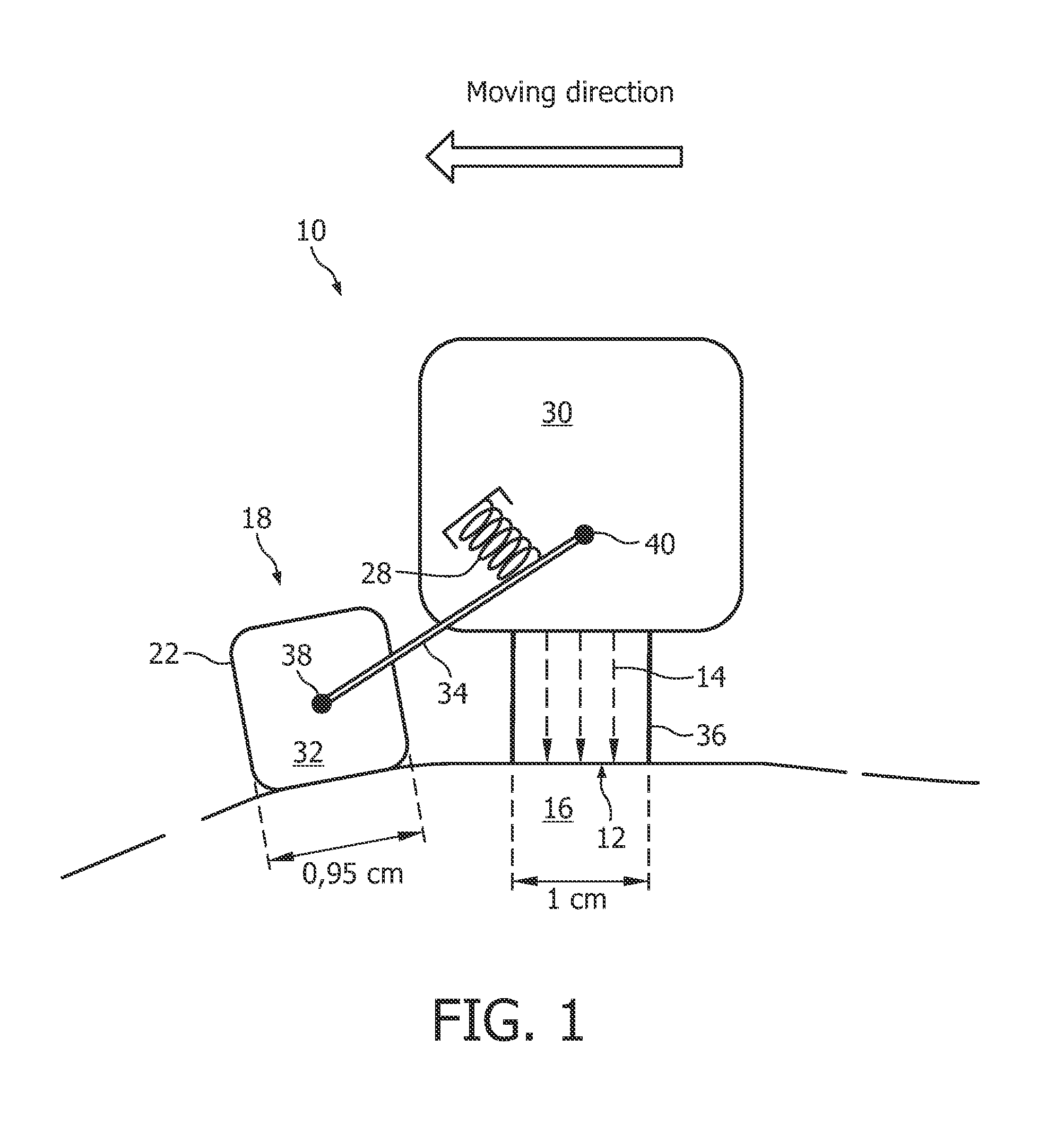 Skin treatment device with means for providing a tactile feedback signal