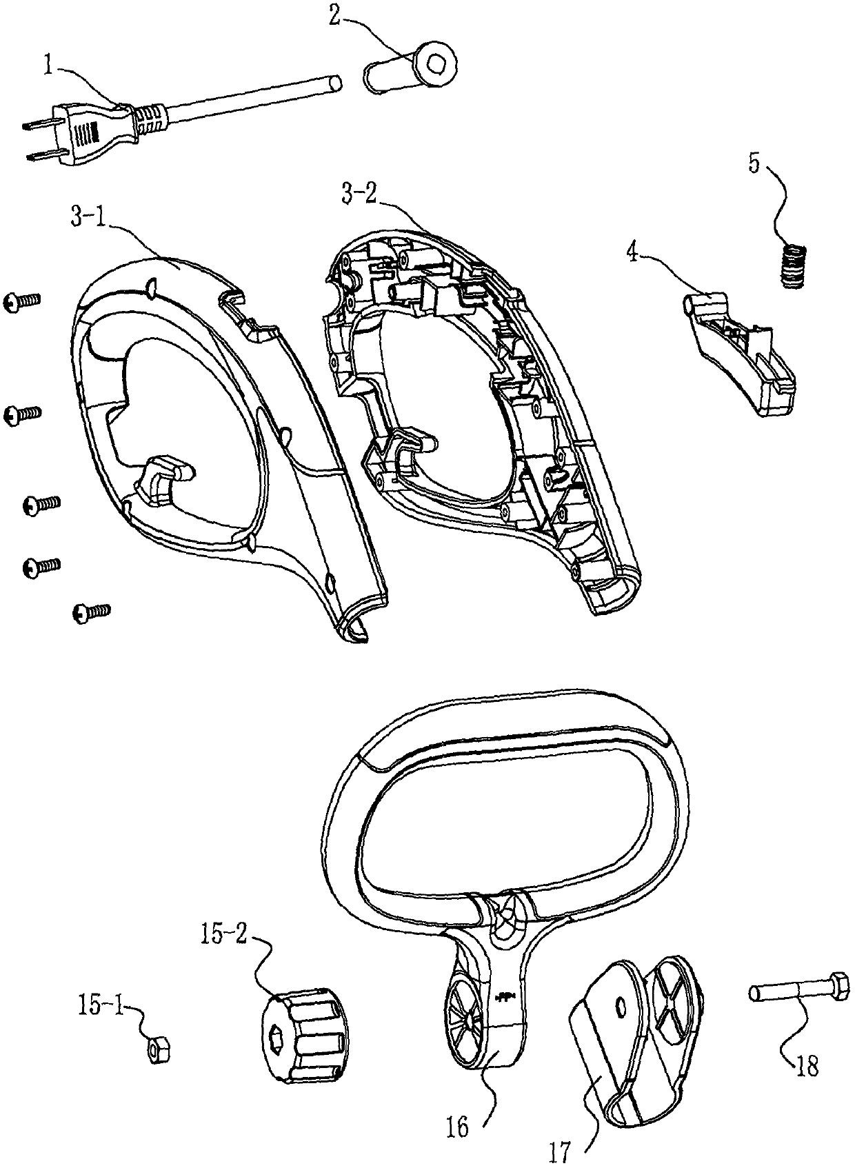 Lithium battery charging program and battery fault processing circuit for garden machines