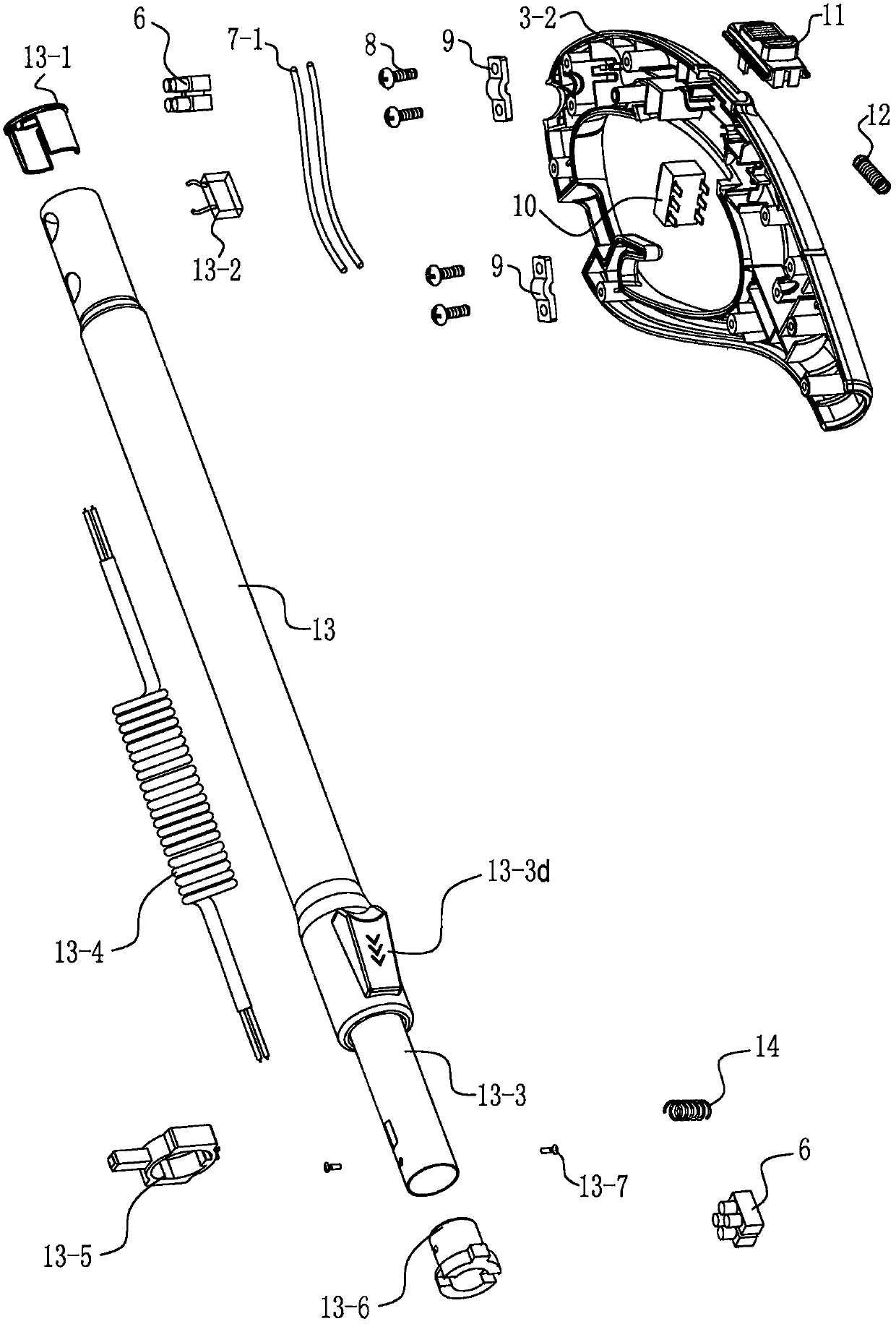 Lithium battery charging program and battery fault processing circuit for garden machines