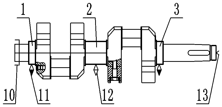 Crankshaft and main shaft neck grinding method