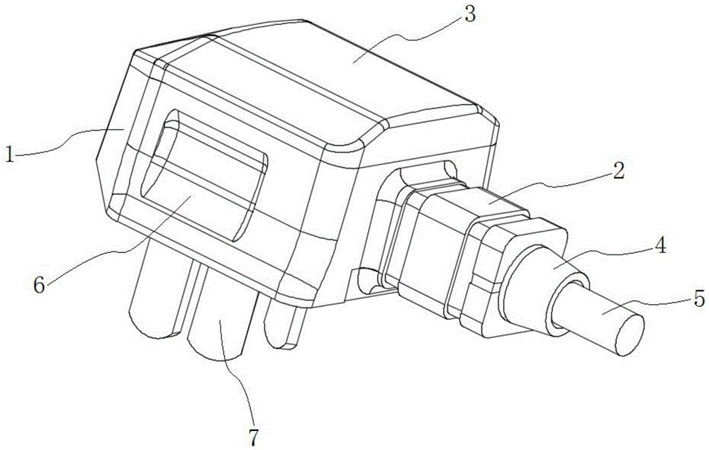 Split connecting plug with tail sleeve