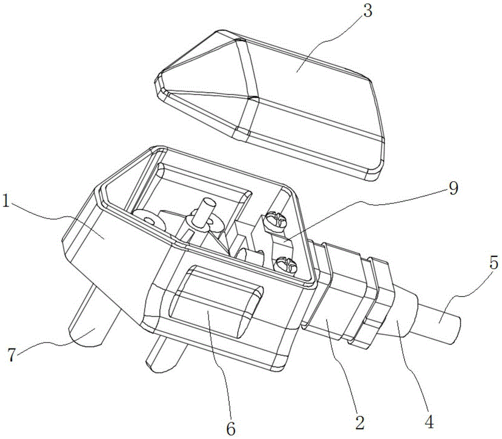 Split connecting plug with tail sleeve