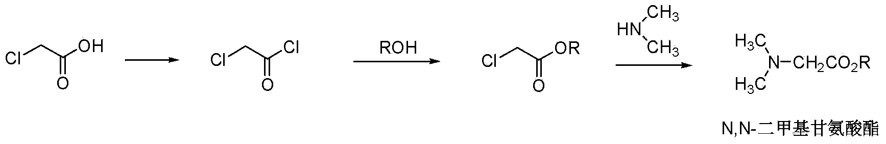 One-pot method of preparing N,N-dimethyl glycinate