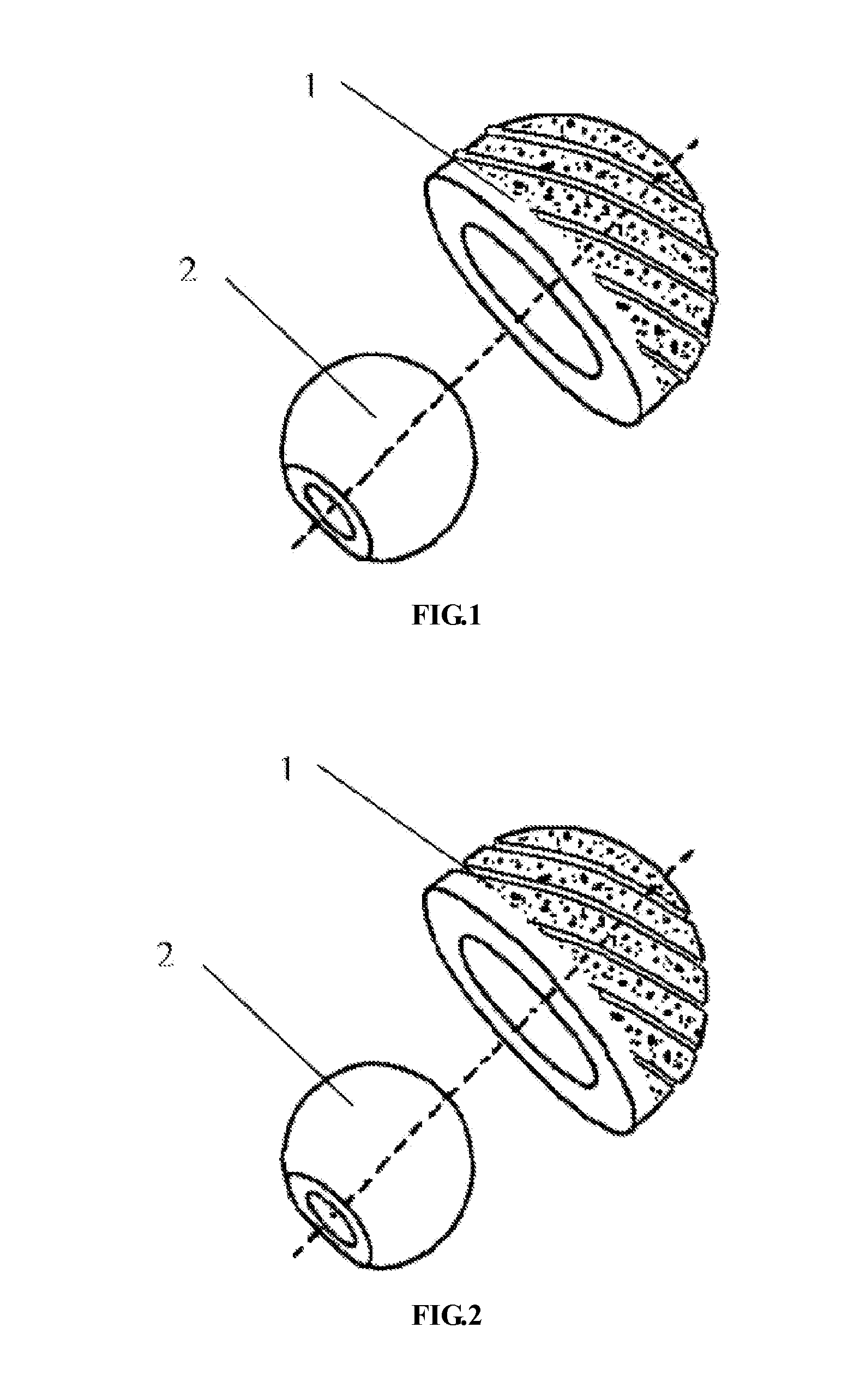 Artificial femoral ball head with multi-layer shell core composite structure