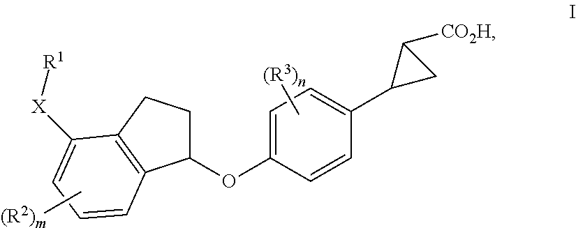 Indanyloxyphenylcyclopropanecarboxylic acids