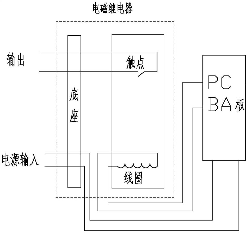 Electromagnetic relay, method for connecting electromagnetic relay with PCBA (printed circuit board assembly) and time relay