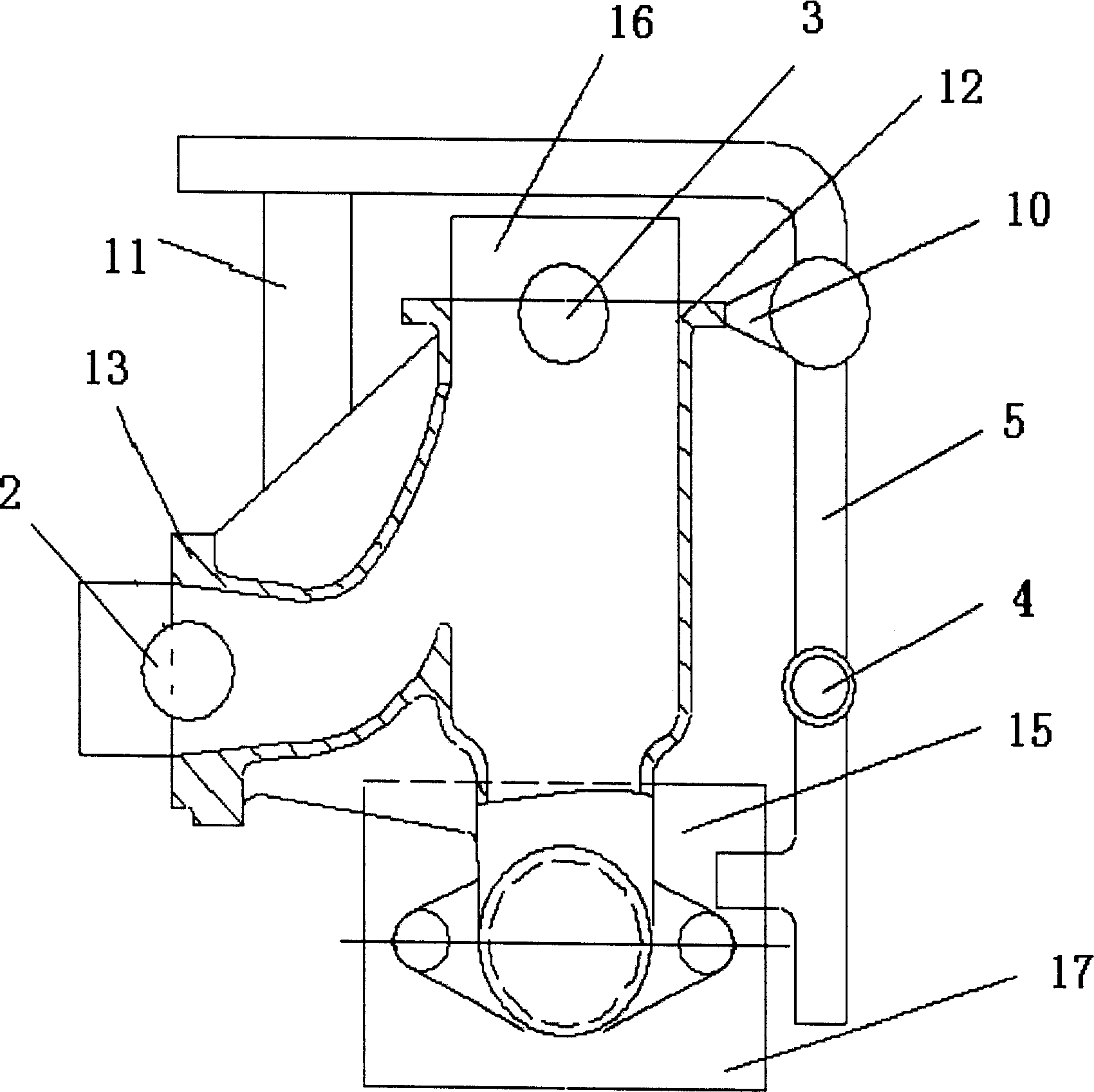 Casting method for exhaust branch pipe of thin-wall ball iron triplet