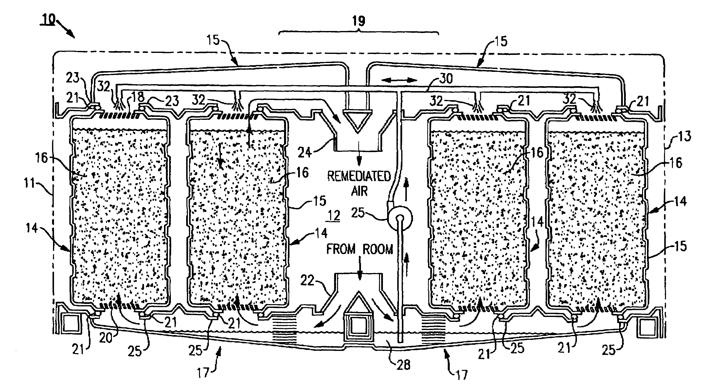 Closed loop work station bioremediation using mini-reactor cartridges