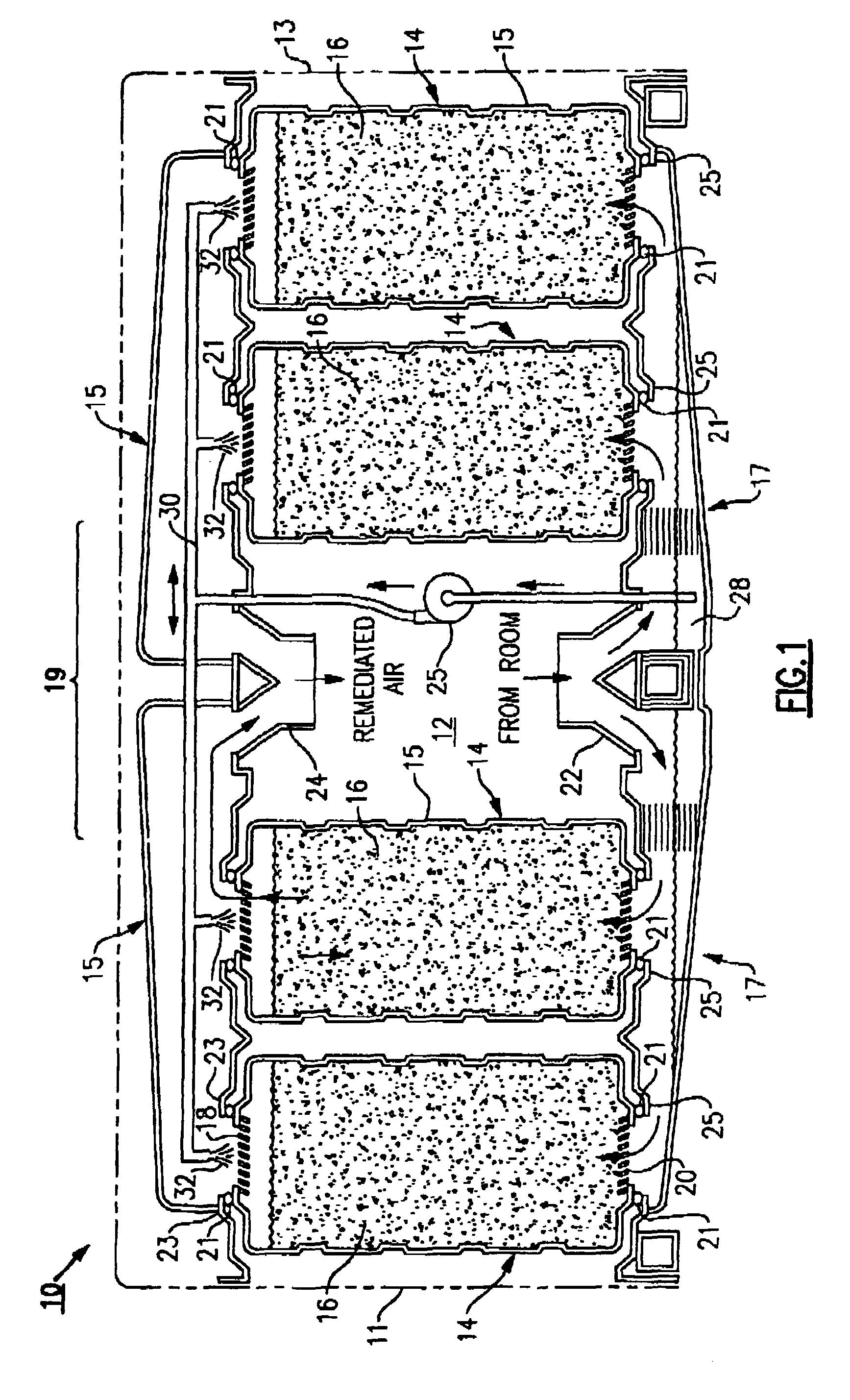 Closed loop work station bioremediation using mini-reactor cartridges