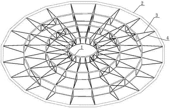 Rigid roof cable-dome structure with circumferential-direction support