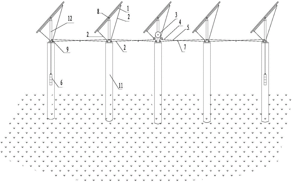Flexible driving apparatus for all-terrain-matched linkage tracking photovoltaic bracket