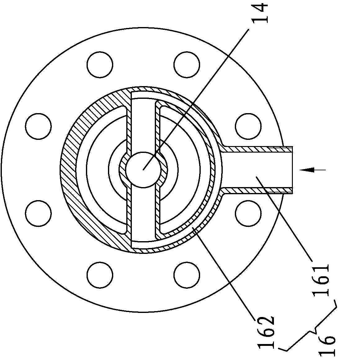 Spiral flow mixer for positive pressure metering injection type proportionally-mixing device
