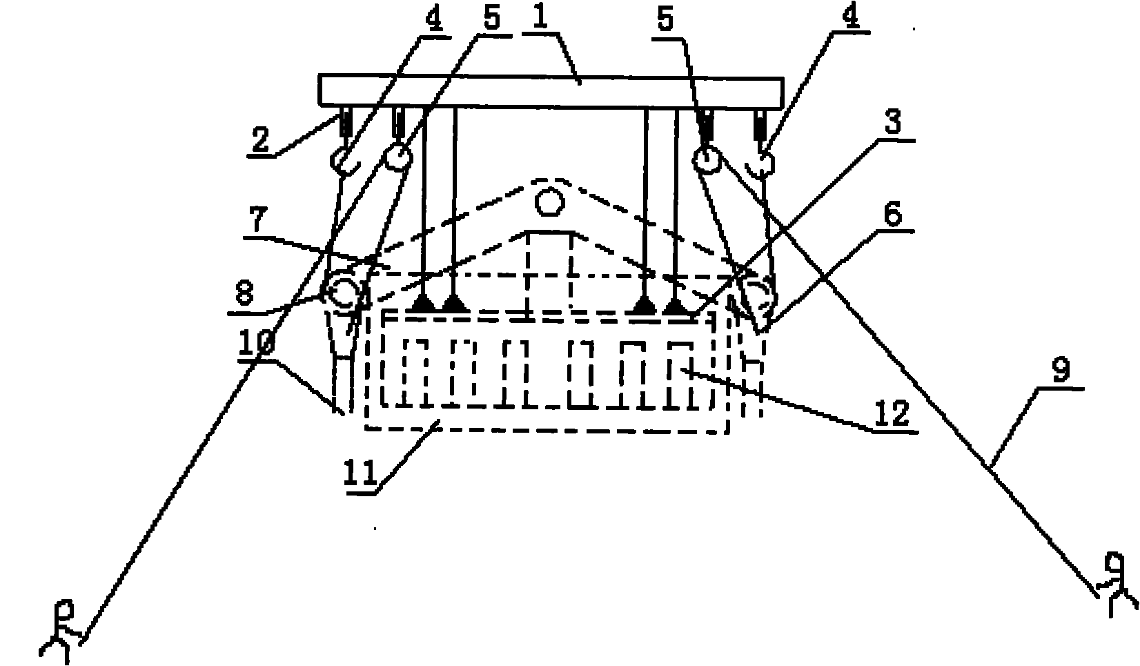 Auxiliary tool and method for replacing wire rope of bridge crane