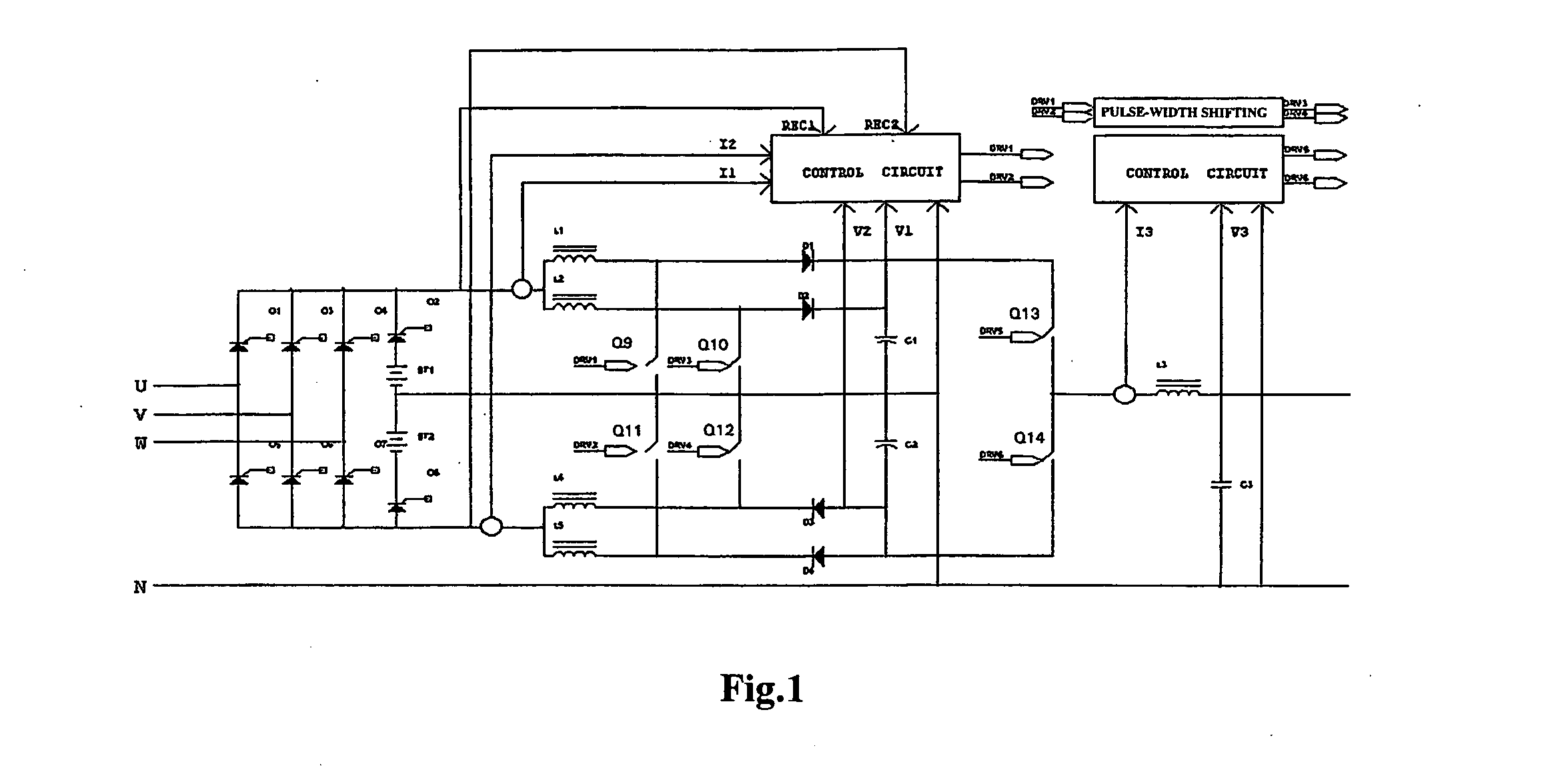 Uninterrupted power supply and the method for driving its converters