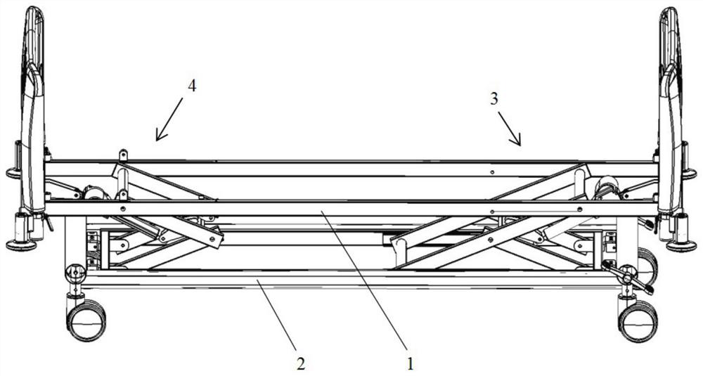 Scissor type lifting bed