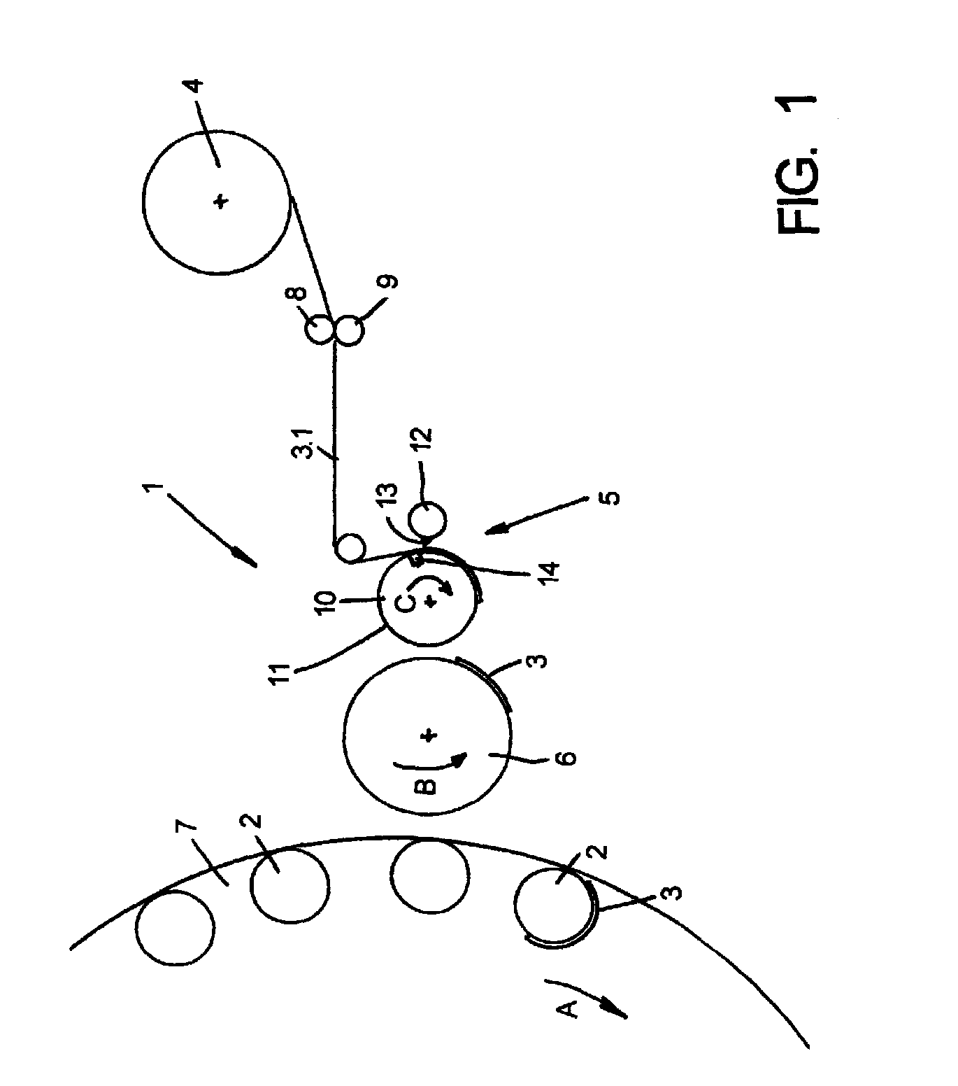 Labeling machine in a bottle or container filling plant having a transport roller, such as a cutting or severing roller; and such a roller for labeling equipment or a labeling arrangement, as well as labeling equipment or a labeling arrangement