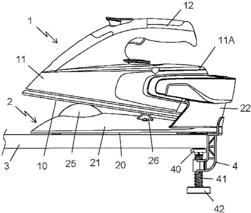 Charging base for cordless irons