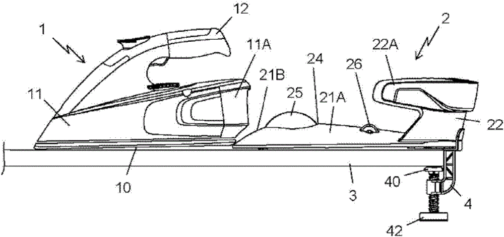 Charging base for cordless irons