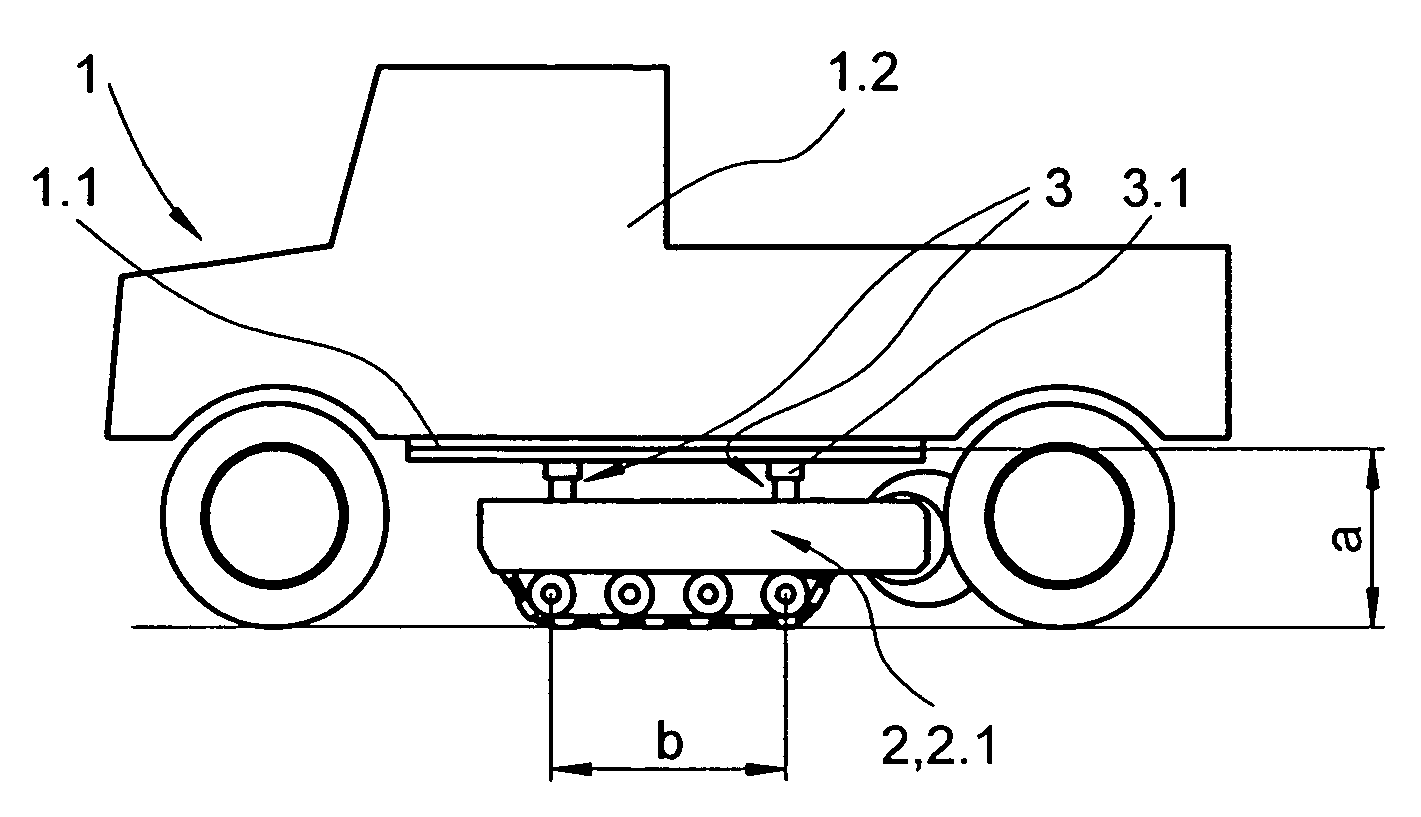 Motor vehicle with an additional crawler undercarriage