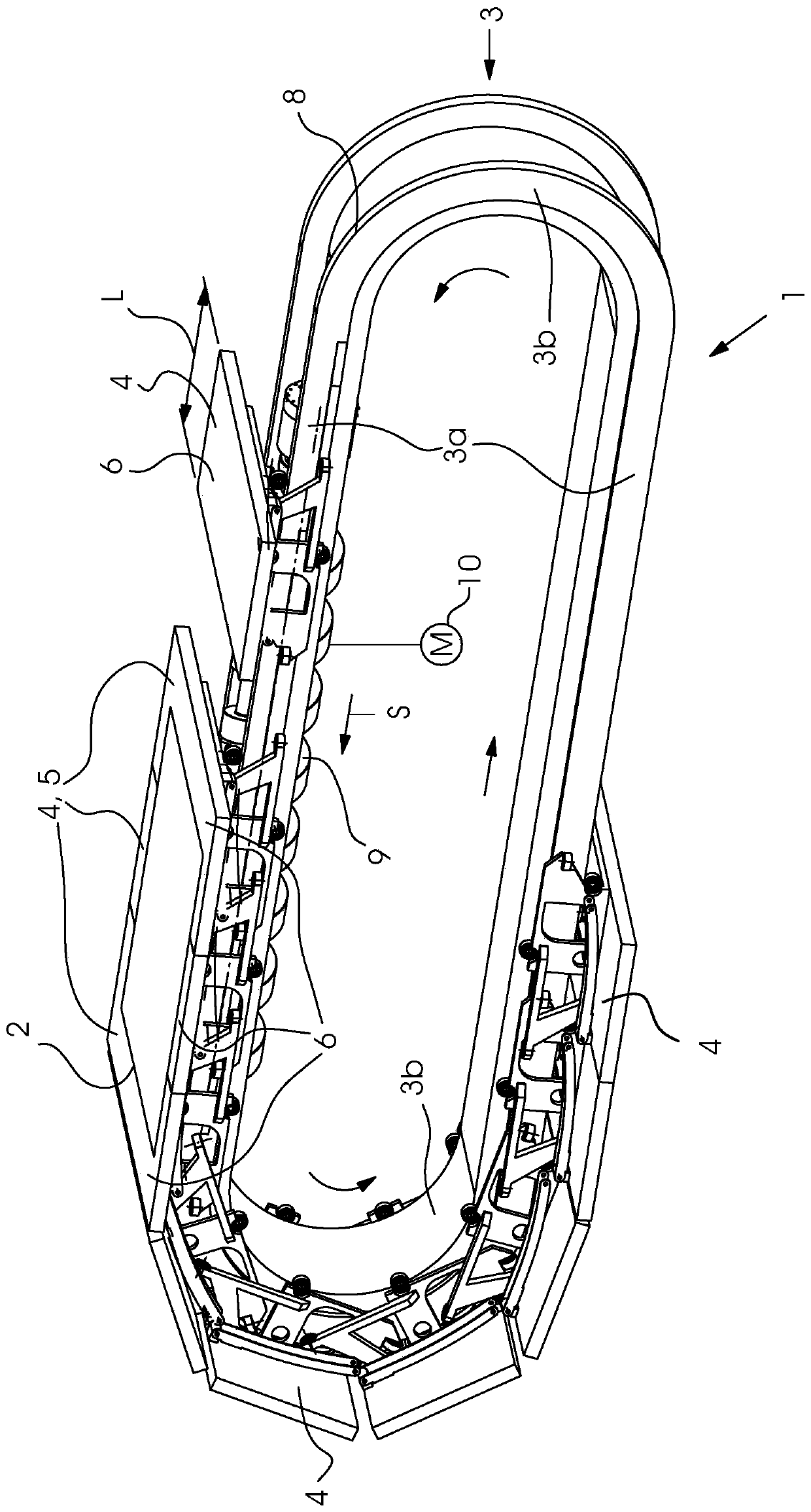 Device for transporting sheets of printing material