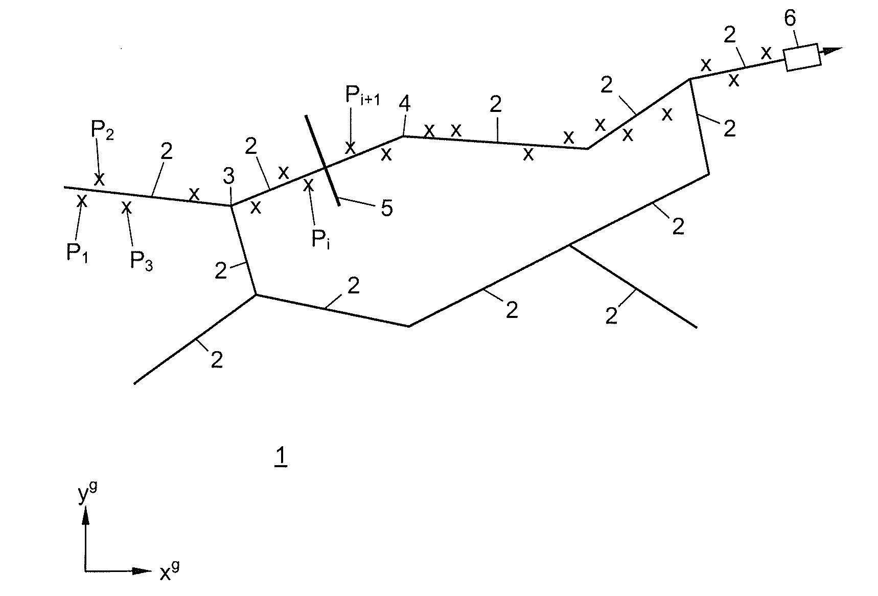 Method for detecting a boundary crossing