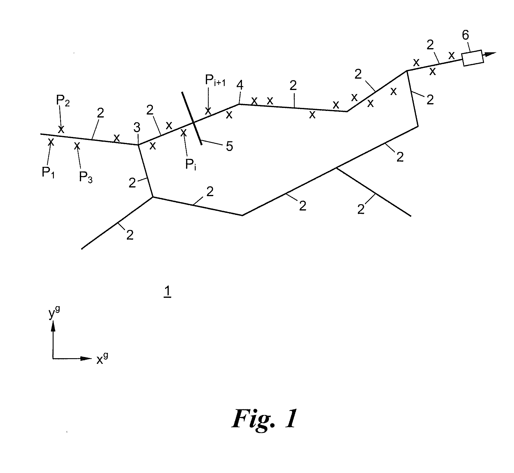 Method for detecting a boundary crossing