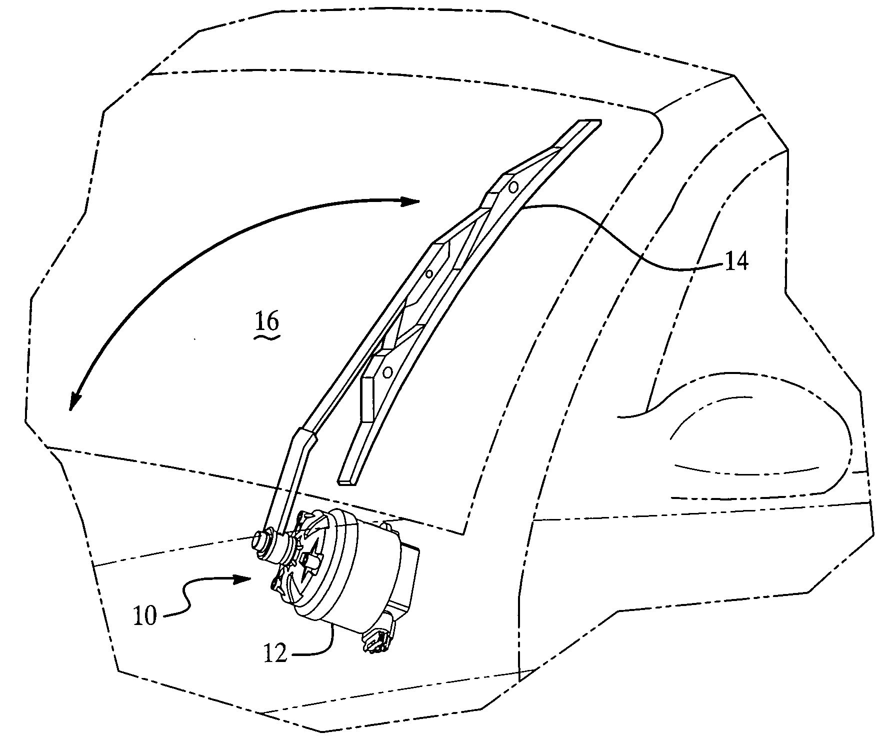 Direct drive windshield wiper assembly