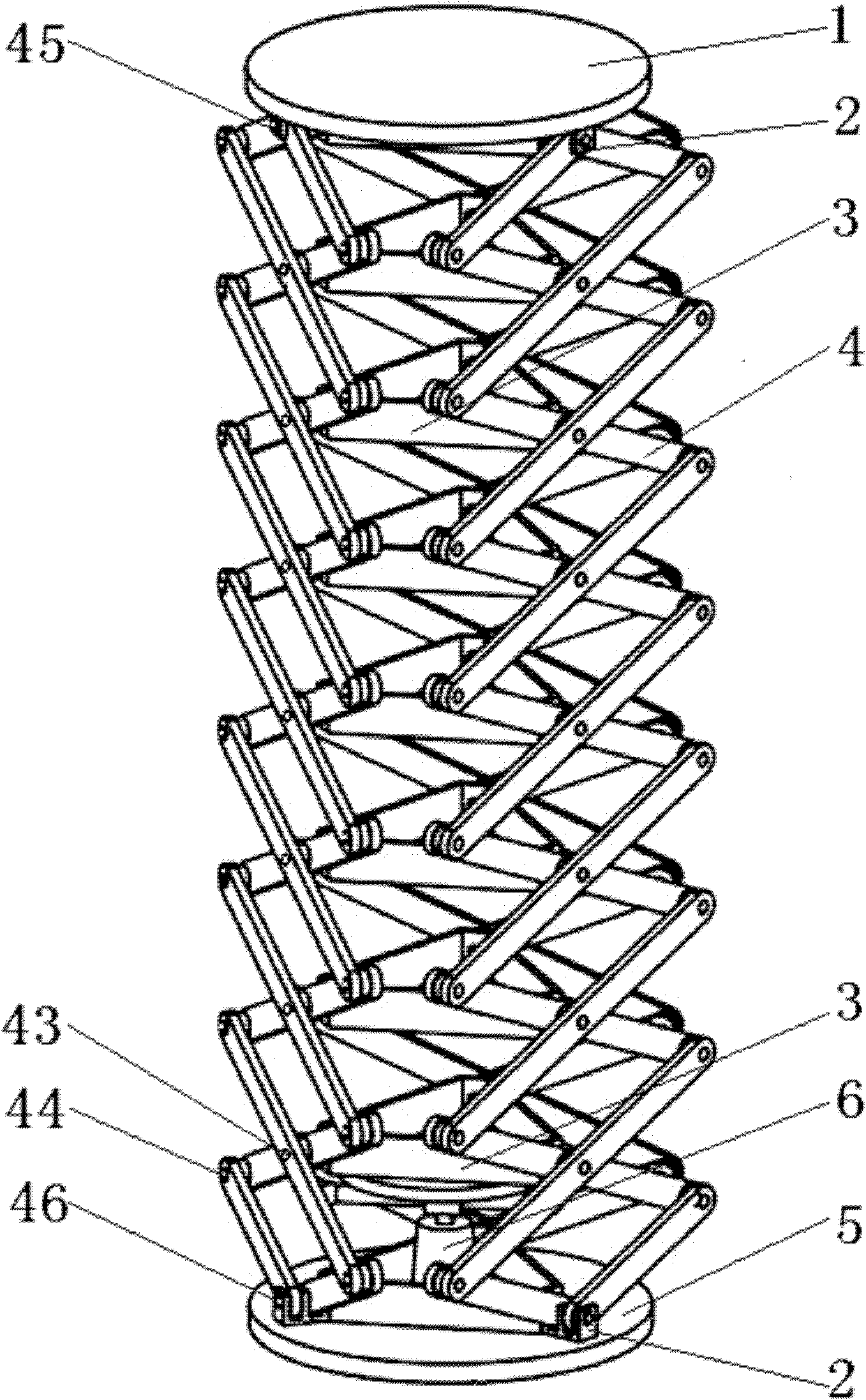Pivot fixed multi-face constrained scissor-type lifting mechanism