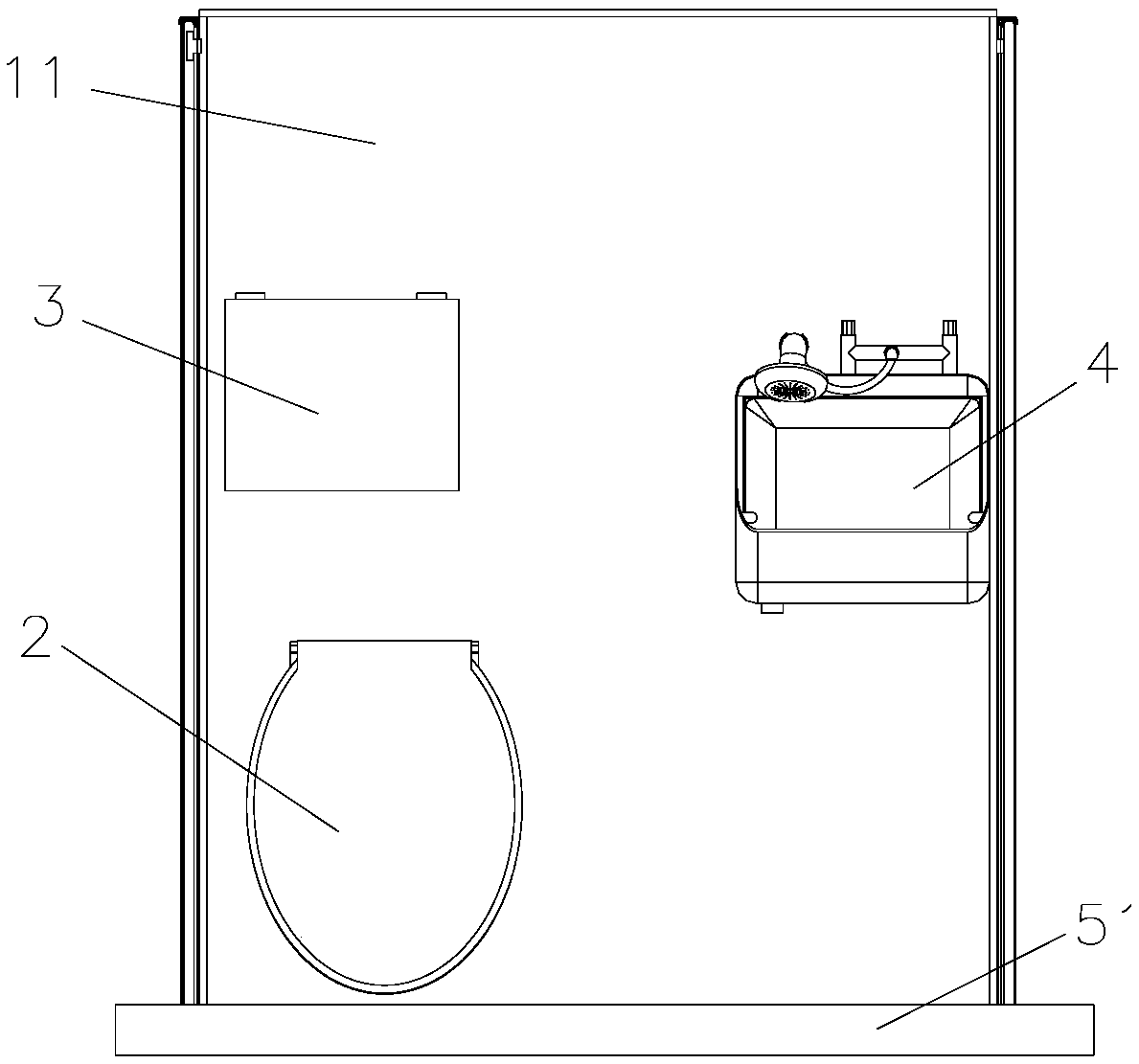 Kitchen-toilet-bathroom assembly based on motor home