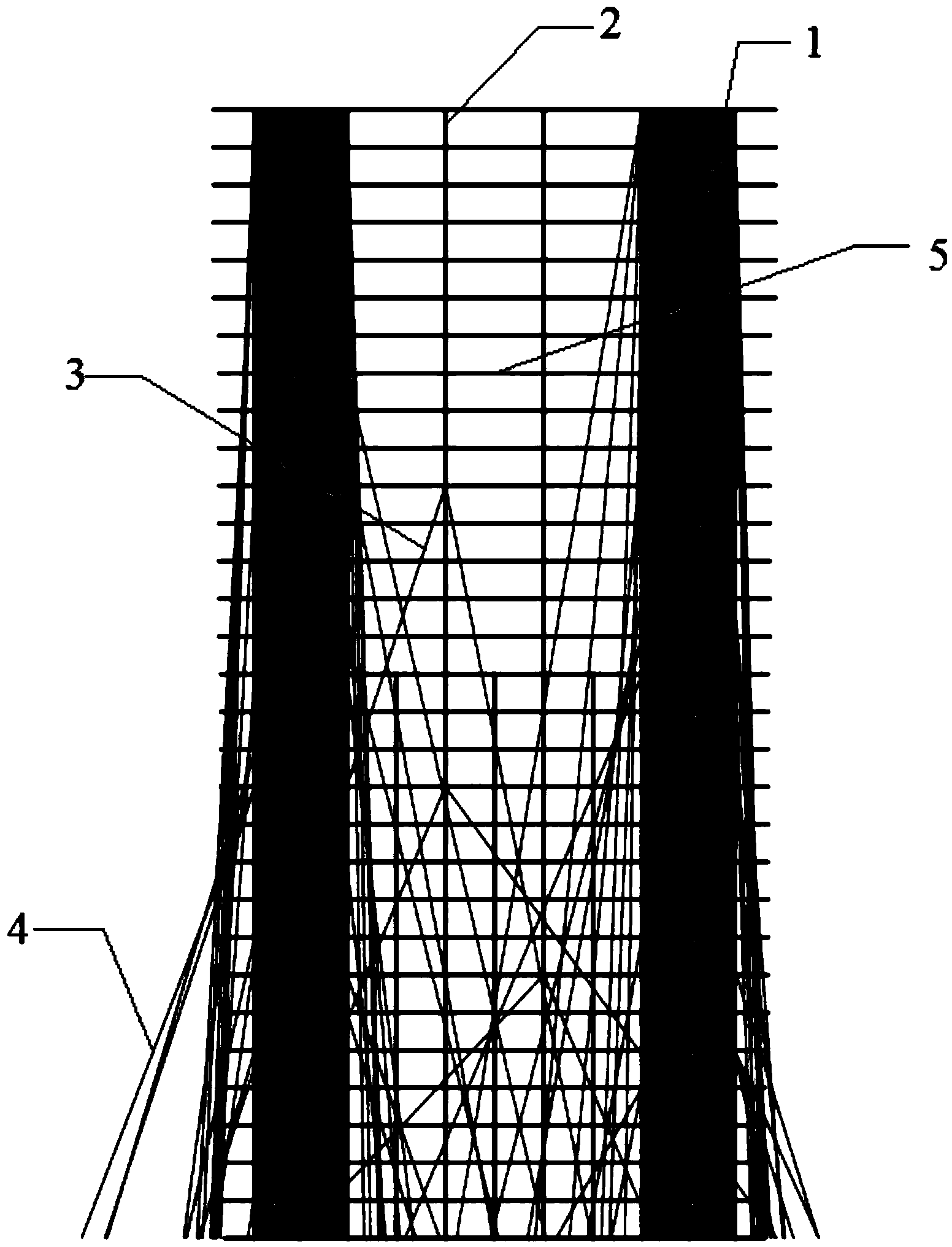 Frame-core tube structure with flexible inhaul cable