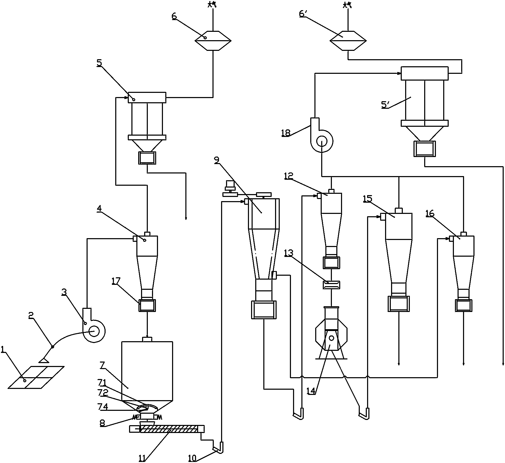 Spore powder collection method, spore powder collection apparatus and brushing machine
