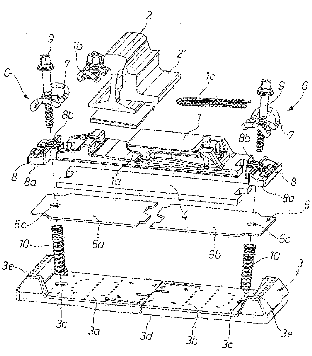 Rail fastening system