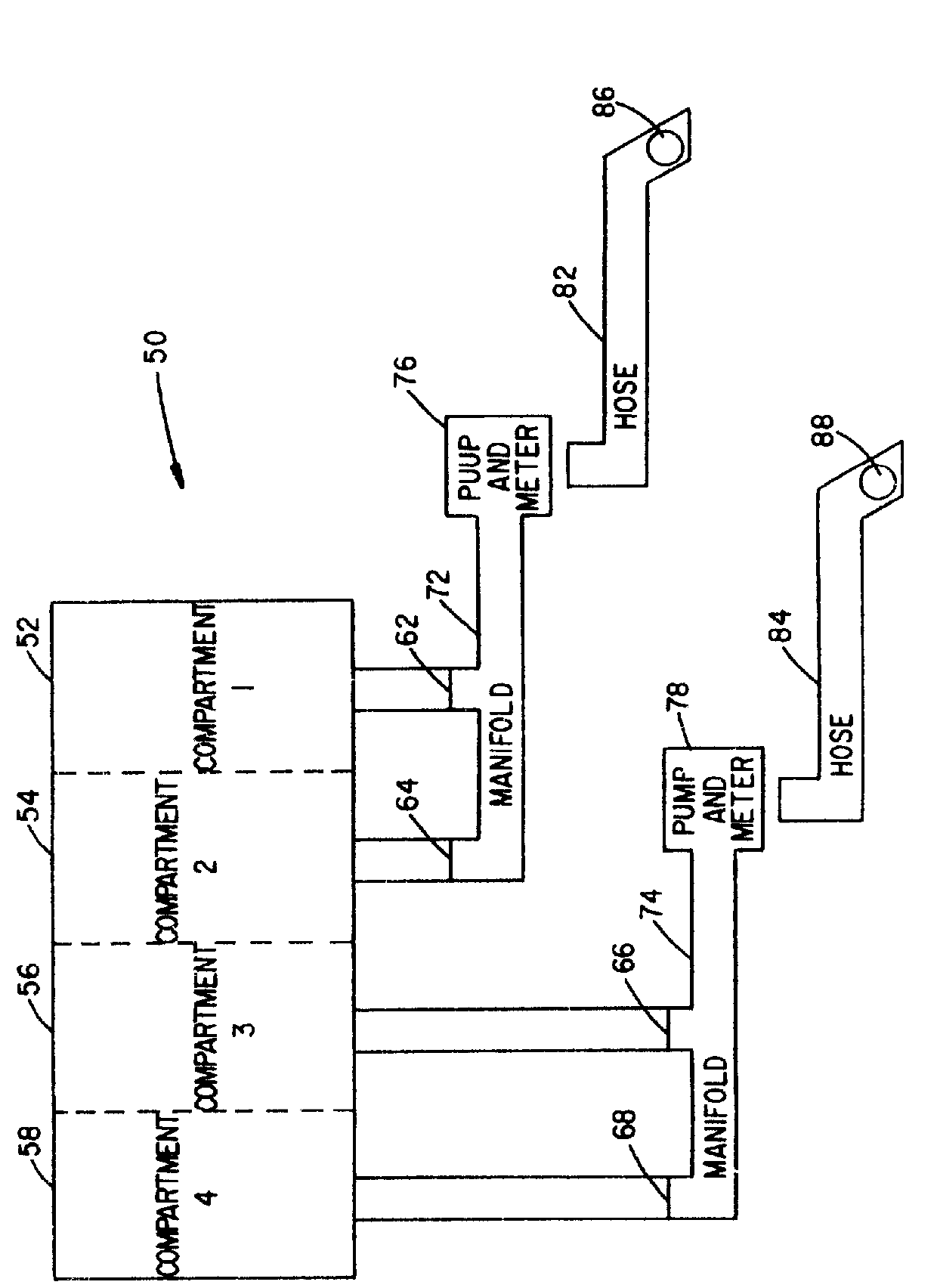 Method of on-site refueling using electronic identification tags, reading probe, and a truck on-board computer