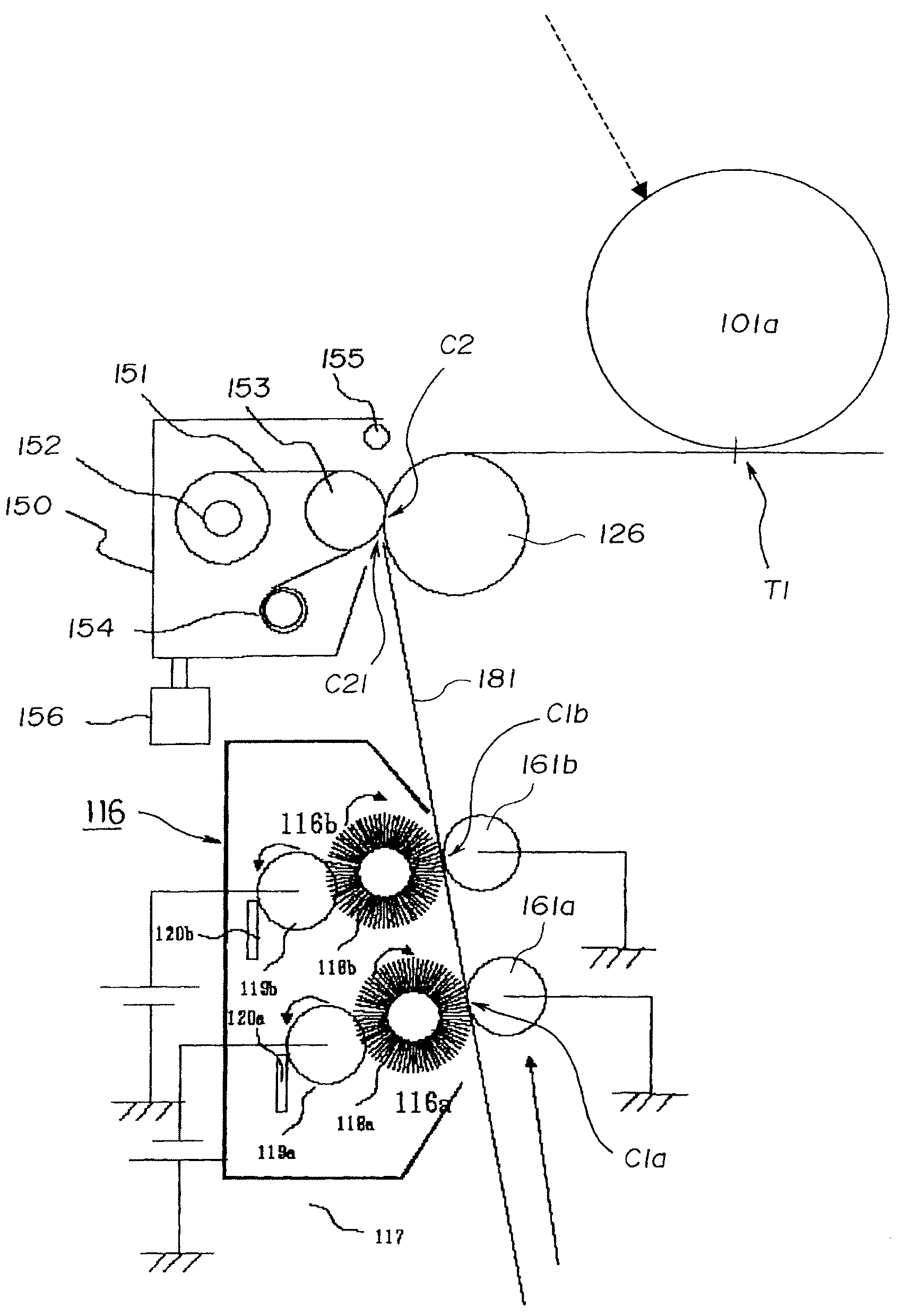 Image forming apparatus including a cleaning web for removing residual toner