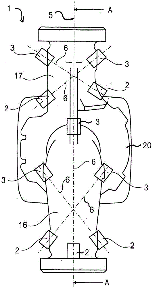 Centrifugal pump with ultrasound flow-through measurement device
