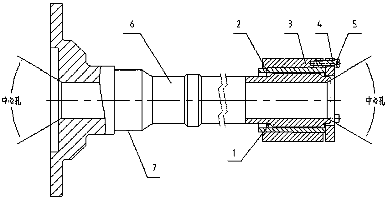 Tool for repairing and grinding center holes of output shaft of aero-engine and repairing and grinding work method of tool