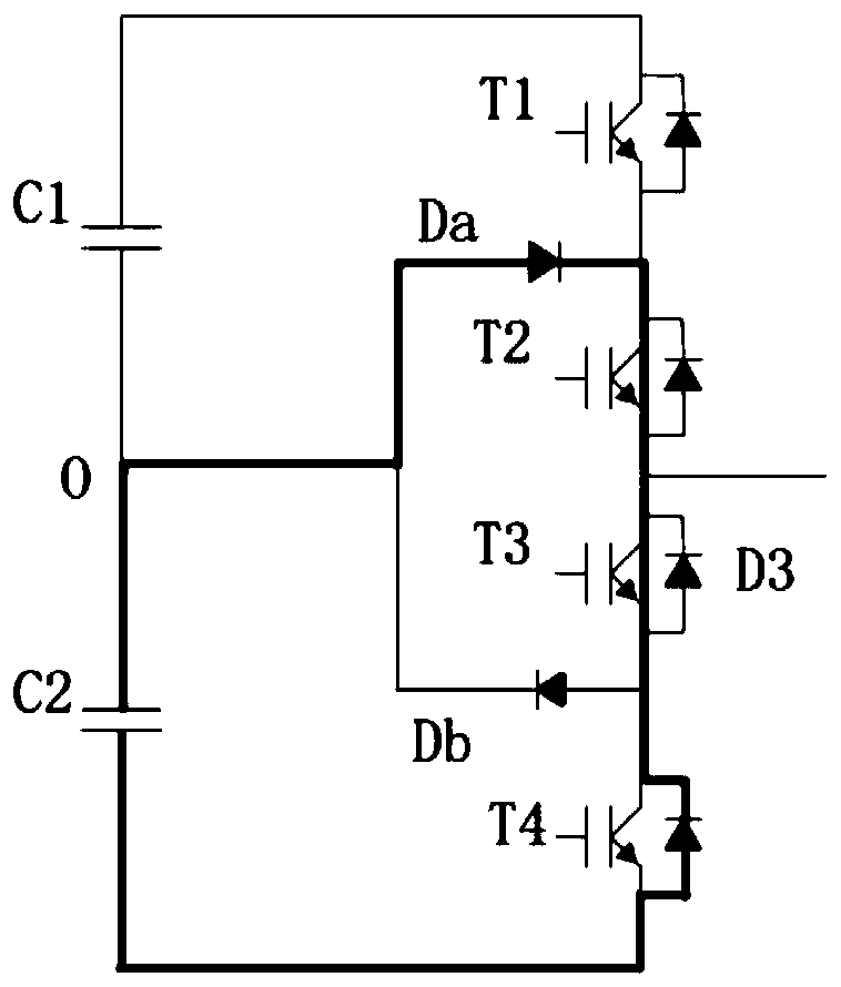 Three-level traction power module based on SiC power device and inverter circuit